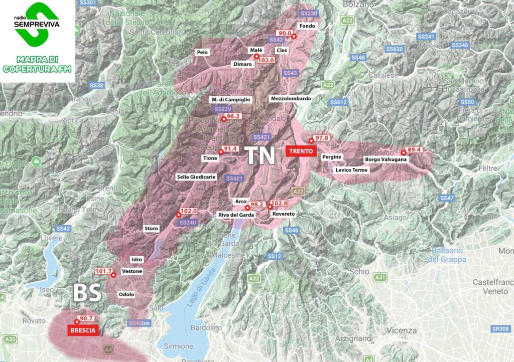 Mappa copertura FM Radio Sempreviva